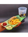Barquette à frite porte-gobelet