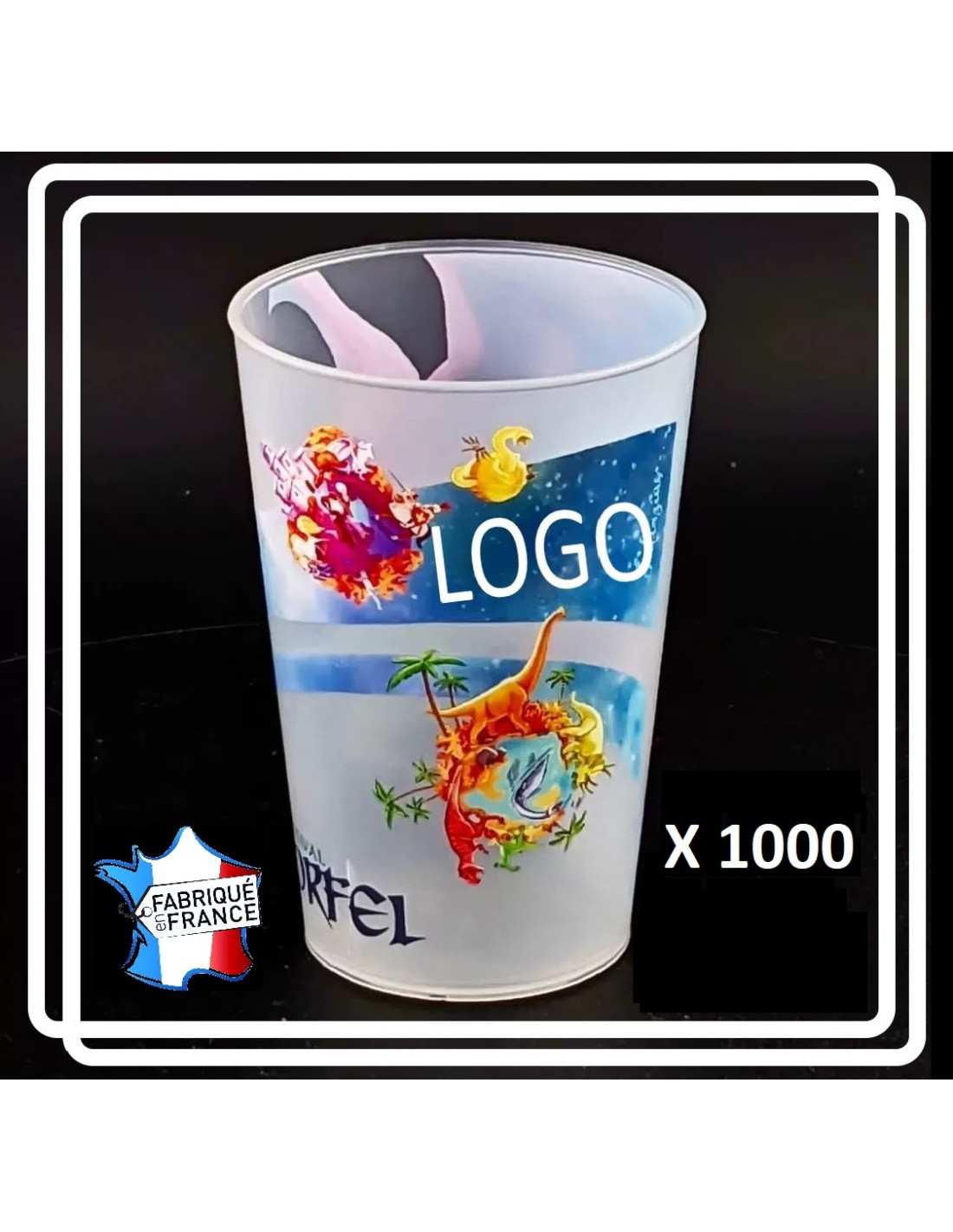 LOT 1000 GOBELETS PERSONNALISES 33 CL Ecogobelets